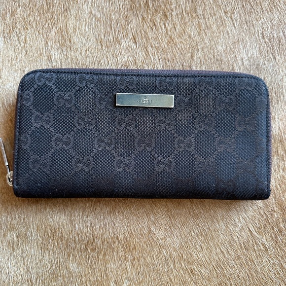 Gucci Guccisima Black Canvas Long Wallet - Picture 1 of 8